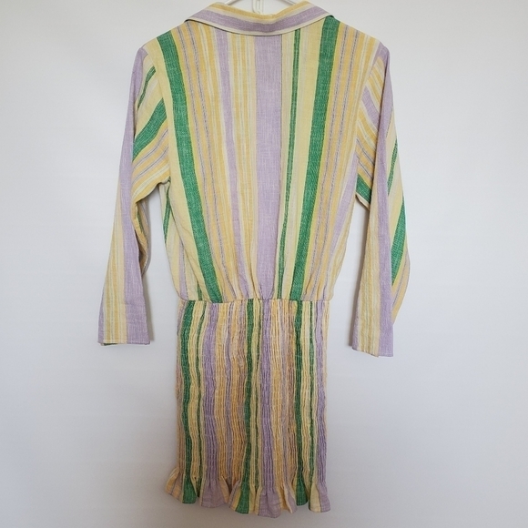 Zara Valery Mini Dress Easter Purple Green Yellow Pastel Spring Summer (S) - Picture 2 of 9